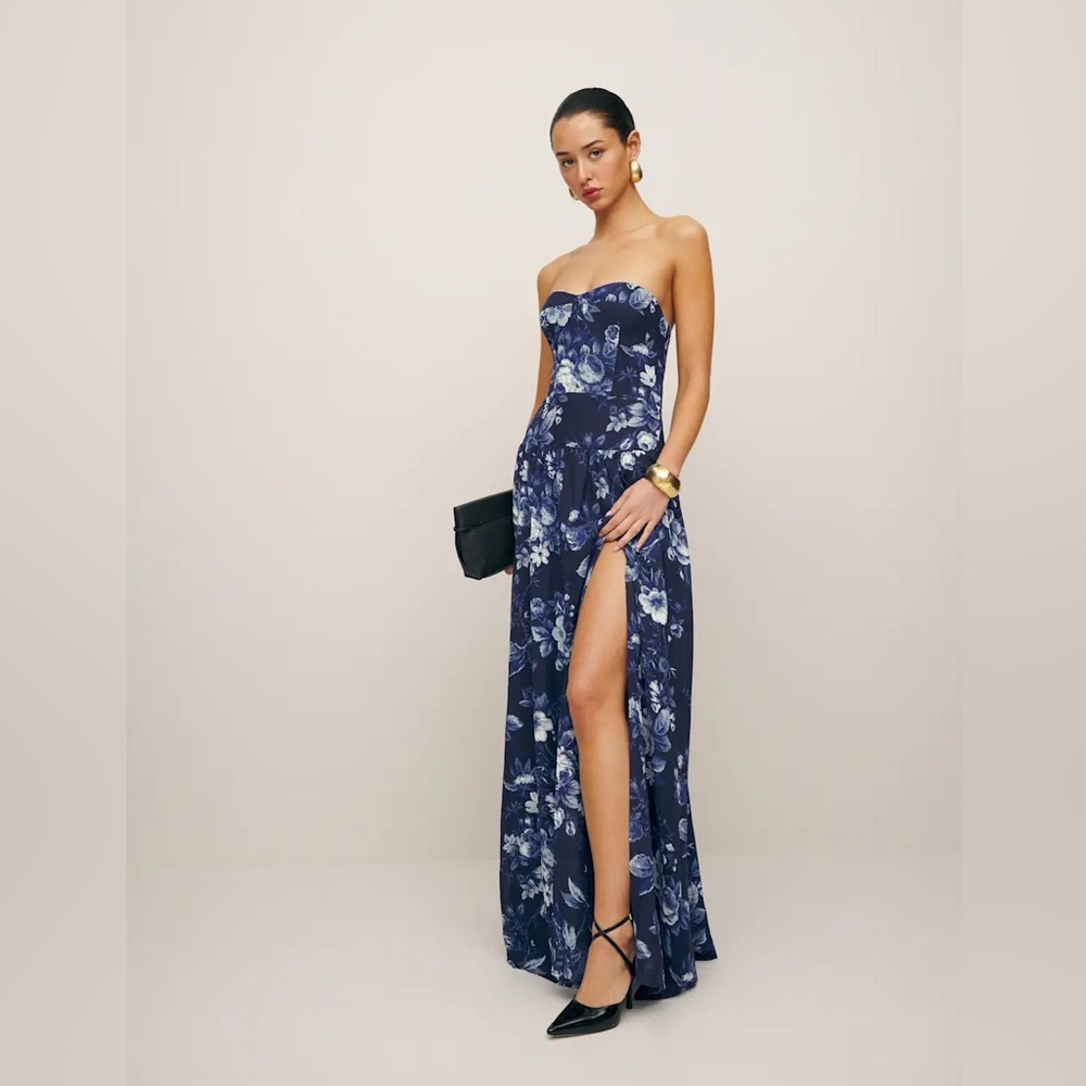 Reformation Blue Floral Leilani Dress - Picture 7 of 8